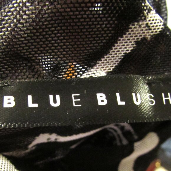 Women's BLUE BLUSH Sheer Long Sleeve Body Suit  Black & White  Size L - Picture 4 of 4